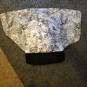 Jennifer Lopez Bat Wing Sleeve Animal Print Top